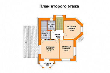 Проект дома из СИП панелей с многощипцовой крышей / План мансардного этажа