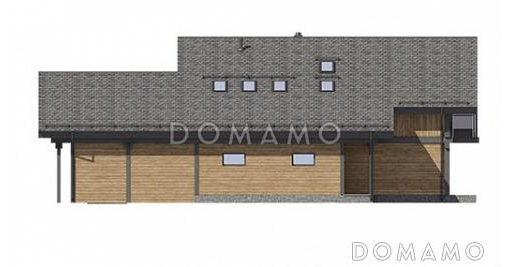 Проект энергоэффективного дома фахверк с гаражом на две машины / Фасад справа