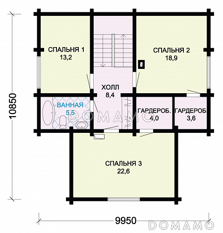 Проект дома с мансардными окнами / План мансардного этажа