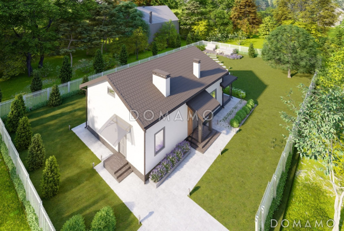 Проект мансардного дома с большим спортзалом