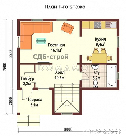 ДБР9 / План 1 этажа