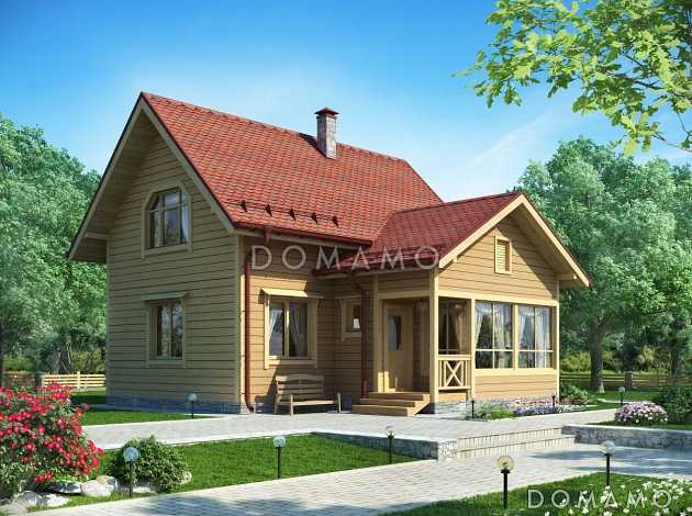 Проект вместительного загородного дома с уютной верандой и отличной планировкой