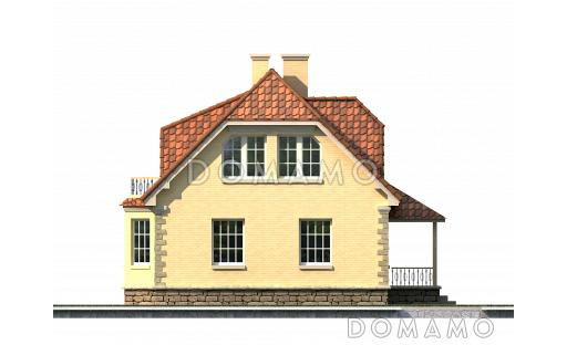 Проект газобетонного дома с мансардой в европейском стиле / Фасад 2