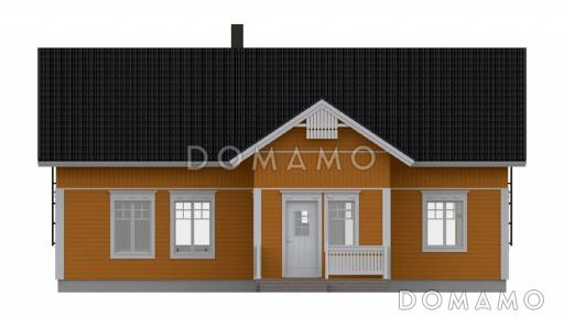 Проект каркасного дома с двумя спальнями на мансардном этаже / Фасад 1