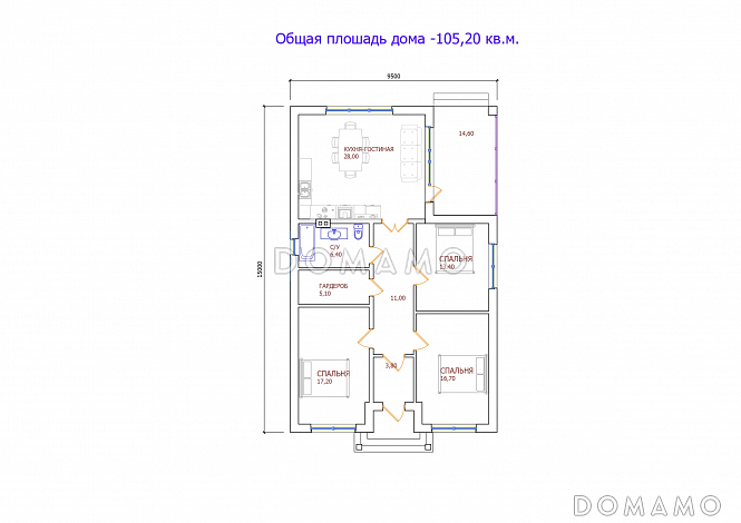 Проект 301 / План 1 этажа