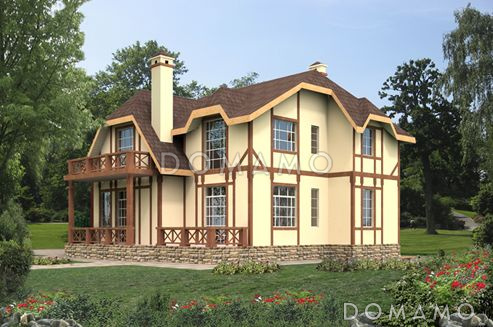 Проект двухэтажного дома с гаражом