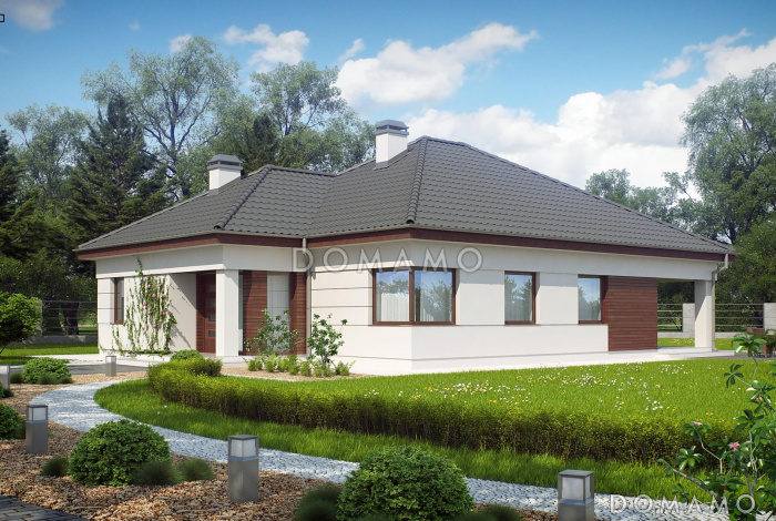 Проект просторного дома с приватной спальной зоной, кабинетом, большой гостиной, террасой