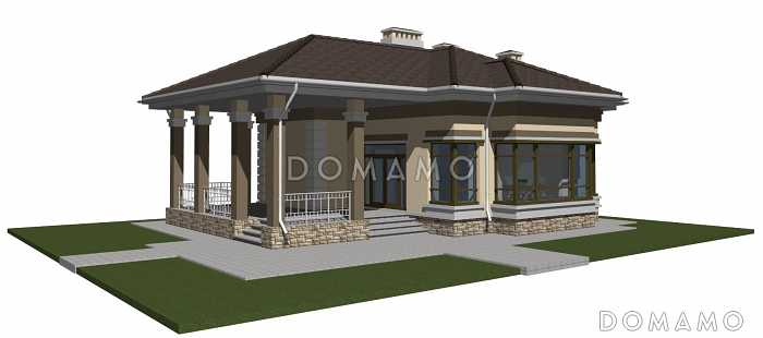 Проект бани с крытой террасой