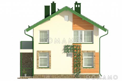 Проект небольшого двухэтажного коттеджа в польском стиле / Фасад 3