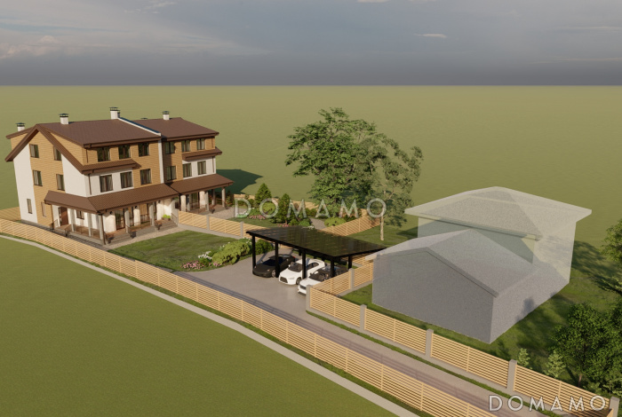 Проект трехэтажного каркасного дома с пятью спальнями, холодным чердаком и подвалом