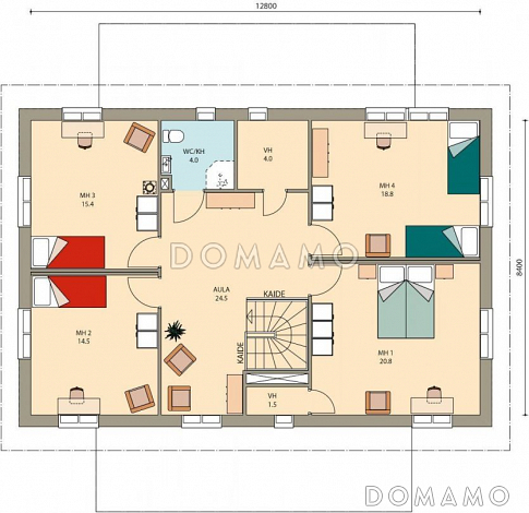 Проект двухэтажного каркасного дома до 250 м.кв. / План 2 этажа