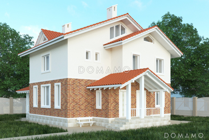 Проект практичного двухэтажного коттеджа для большой семьи