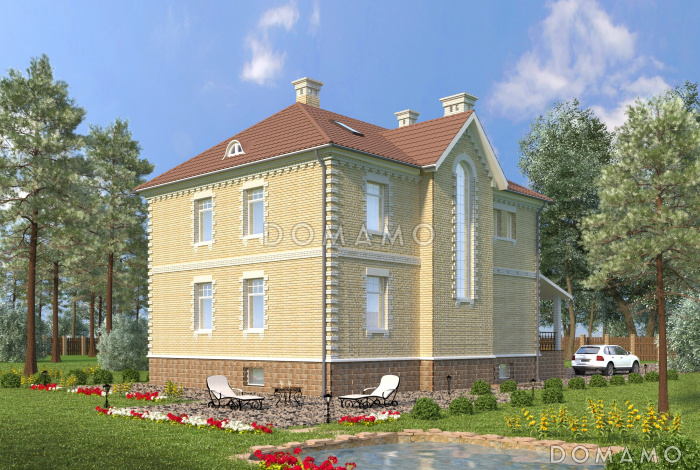 Проект коттеджа в классическом стиле с подвалом