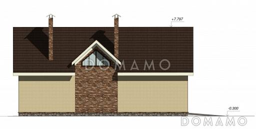 Проект дома с гаражом на два автомобиля / Фасад 4