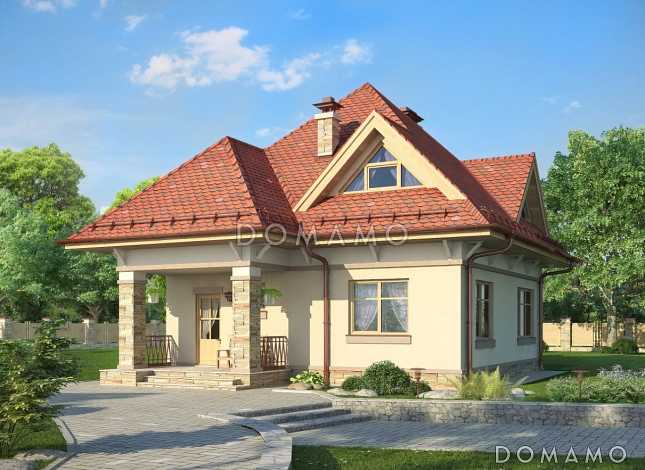 Проект дома с тремя спальными комнатами на мансардном этаже