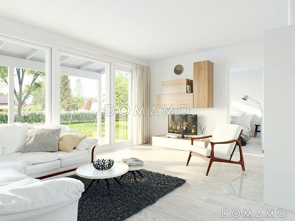 Проект экономичного каркасного дома с односкатной крышей