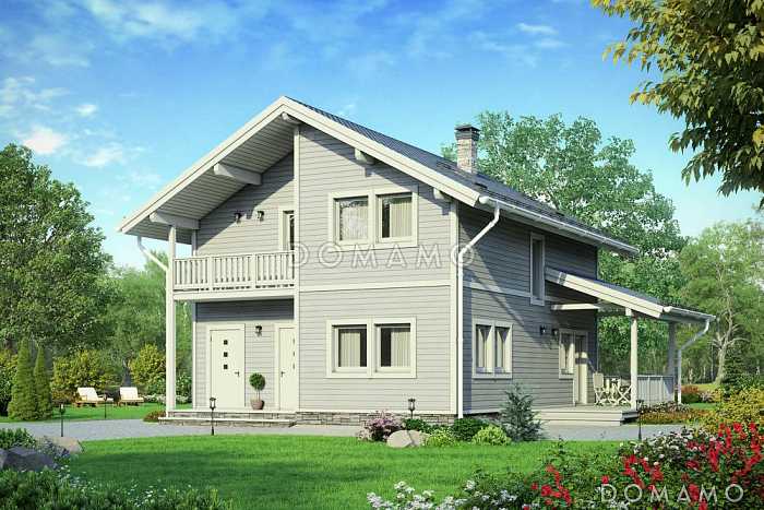Проект дома с просторной террасой