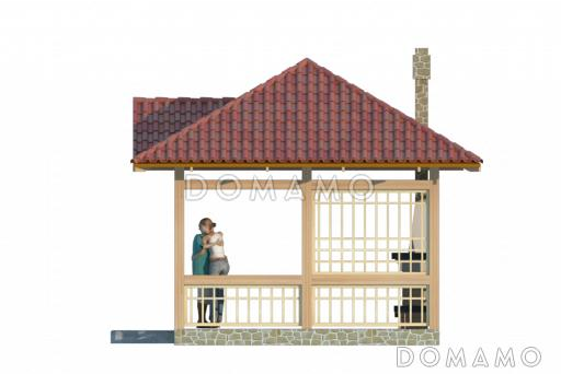 Проект воздушной беседки с барбекю / Фасад 2