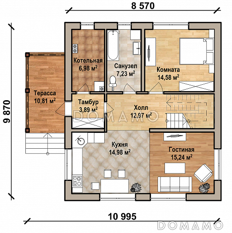 ФИНМАРК ШАЛЕ 200 / План 1 этажа