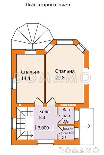 Проект небольшого кирпичного дома / План 2 этажа