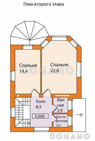 Проект небольшого кирпичного дома / План 2 этажа