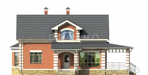 Проект современного дома из SIP панелей с гаражом / Фасад 3