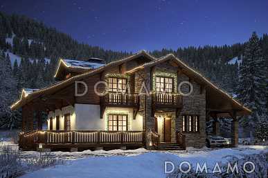 Проект шале с вторым светом и террасой по периметру