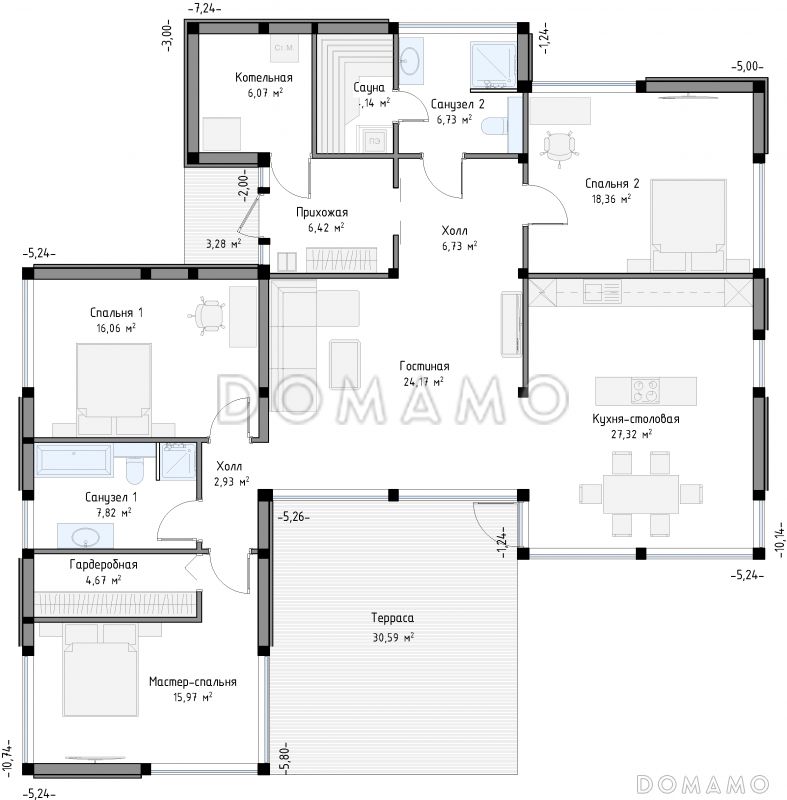 SCANDI 147 / План 1 этажа