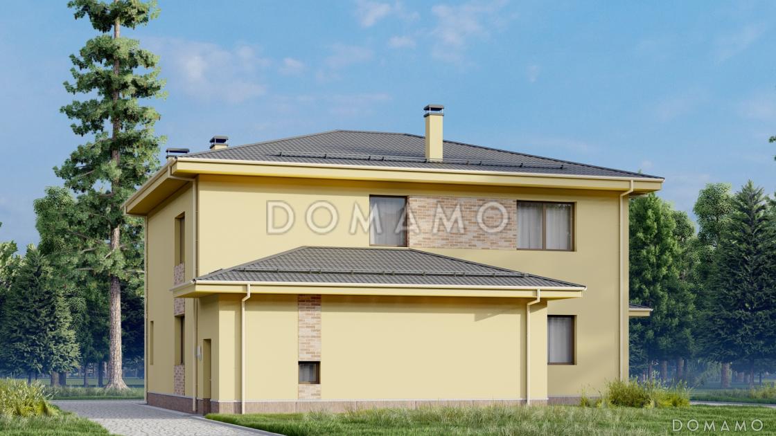 Проект двухэтажного дома с погребом, сауной, террасой и балконом / 2