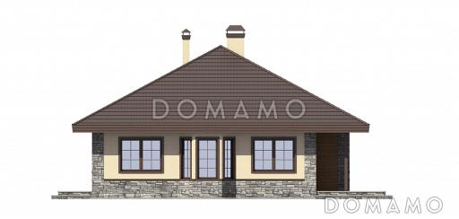 Проект среднего одноэтажного дома из газобетона / Фасад справа