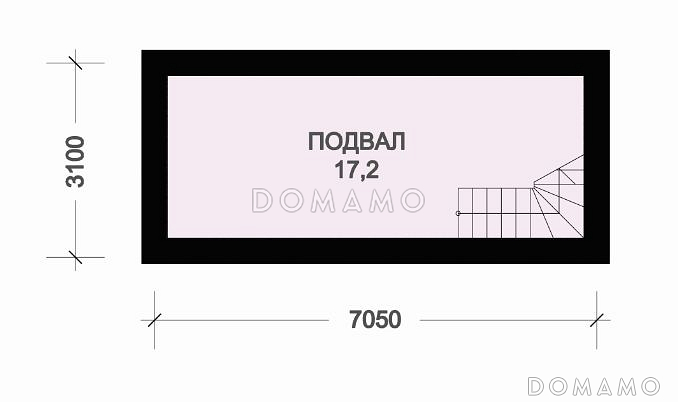 Проект деревянного дома с подвалом / План цокольного этажа