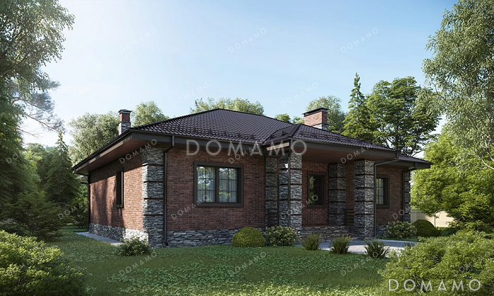 Проект одноэтажного дома с просторной кухней-гостиной