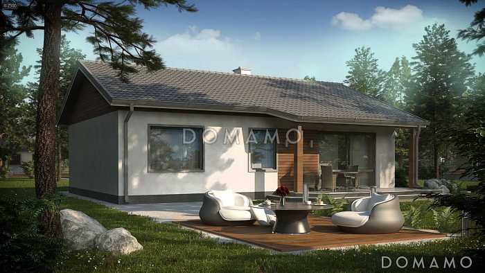 Проект одноэтажного дома из газобетона с 3 спальнями и светлой гостиной