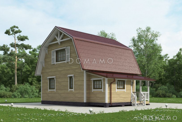 Проект простого дома из клееного бревна