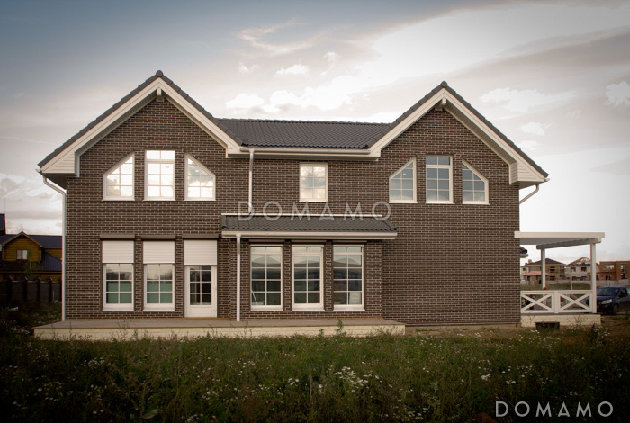 Проект дома из пеноблоков с открытой террасой