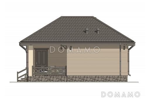Проект компактной бани из газобетона с комнатой отдыха / Фасад 1