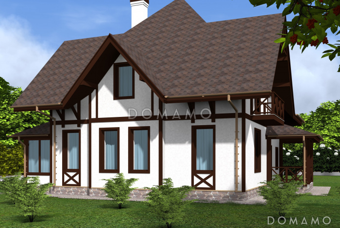 Проект просторного коттеджа в стиле кантри