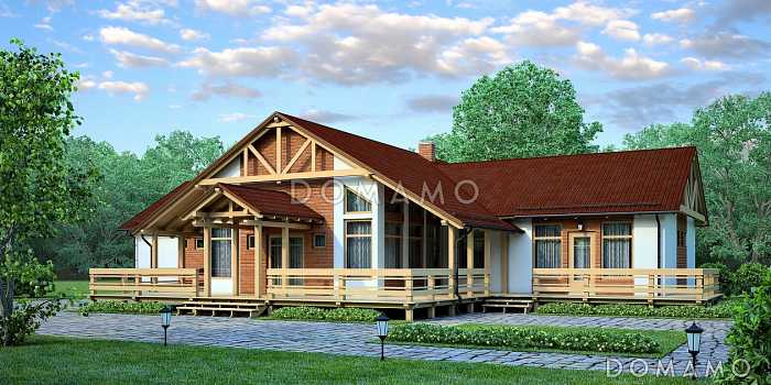 Проект большого усадебного дома с парадной гостиной, тремя спальнями и приватной зоной хозяев