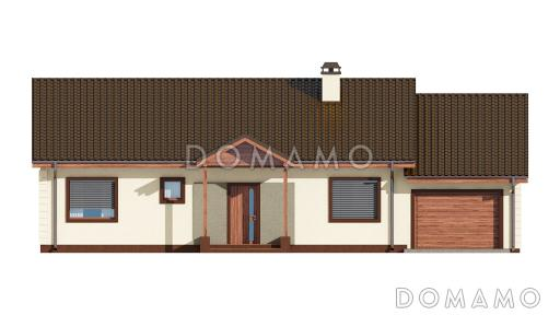 Проект классического одноэтажного дома из газобетона с отделённой спальной зоной и гаражом / Фасад 1