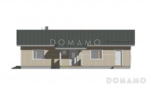 Проект каркасного дома г-образной формы в плане / Фасад 2