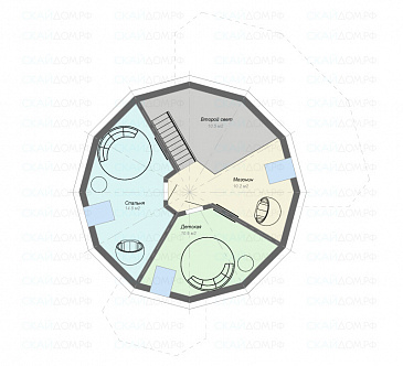 Проект дома в стиле хай-тек / План мансардного этажа
