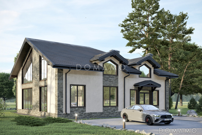 Проект дома с подвалом, сауной, 4 спальнями и вторым светом