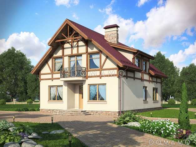 Проект рационально запланированного дома с мансардой и гостевой комнатой