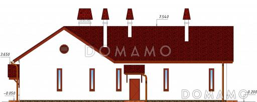 Проект одноэтажного дома с чердачным помещением / Фасад 3