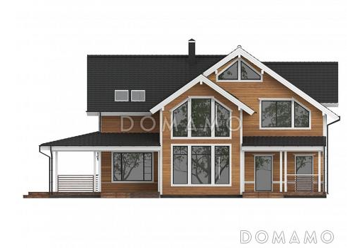 Проект каркасного дома с мансардными окнами и вторым светом / Фасад 1