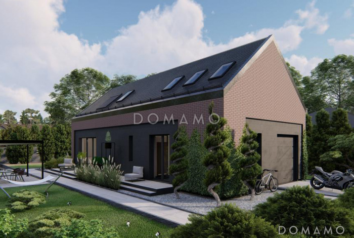 Проект загородного дома со вторым светом, гаражом, гостевой с санузлом на первом этаже