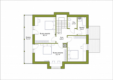 Проект коттеджа шале / План мансардного этажа
