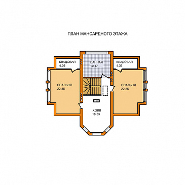 Проект дома из газобетонных блоков с цокольным этажом / План мансардного этажа