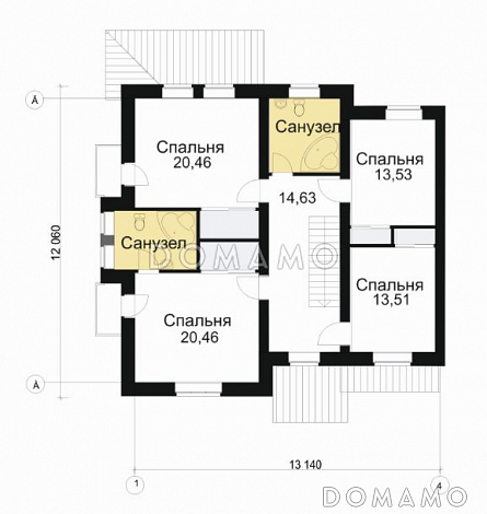 Проект таунхауса / План 2 этажа