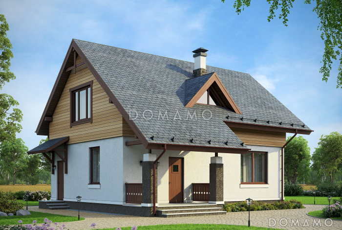 Проект небольшого дома из СИП панелей с интересной отделкой
